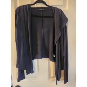 Athleta Women's Black Hooded Sweater Nirvana High Low Wrap Fitness Yoga Small